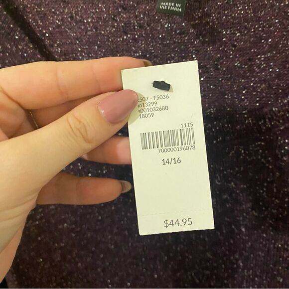 Lane Bryant Purple Shimmer Asymmetric Hem Top - Picture 8 of 10